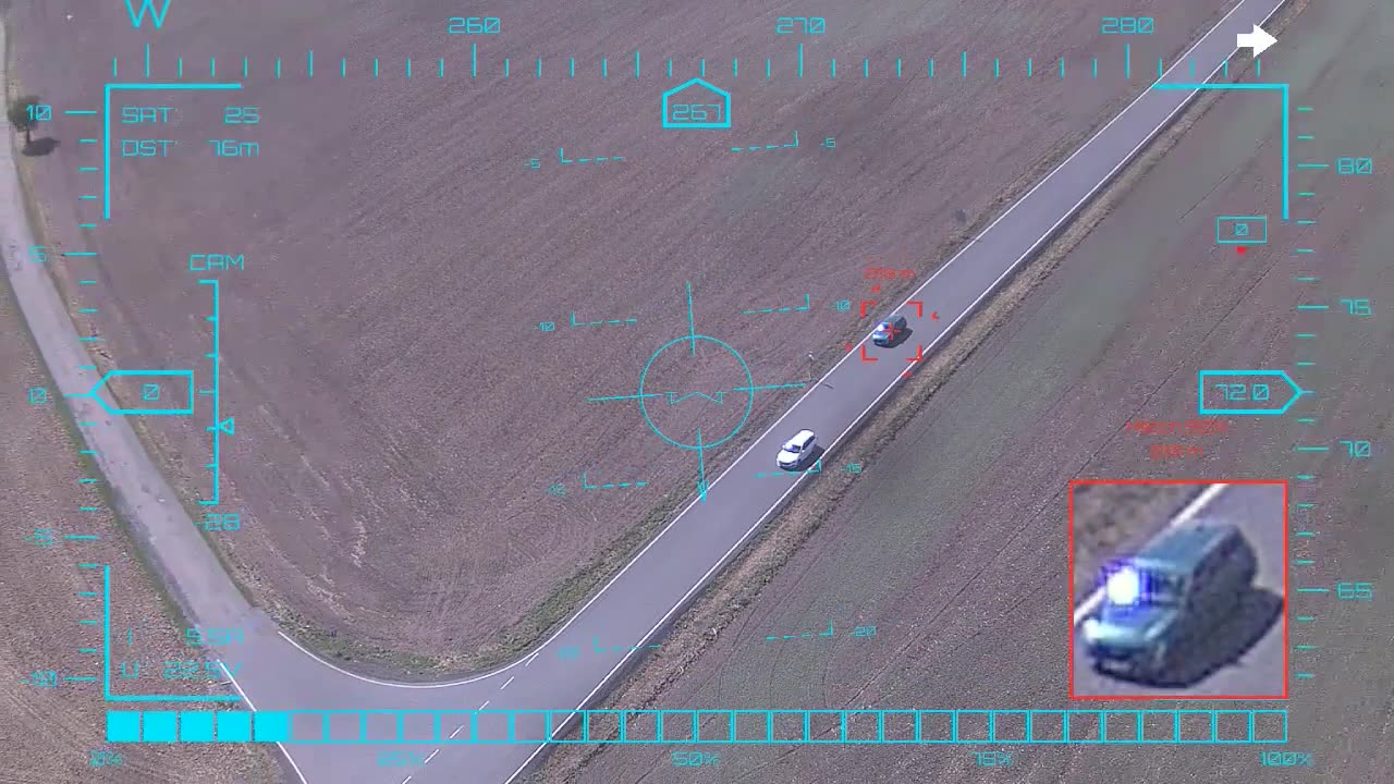 Dark estate through a junction — onboard AI target lock and real-time tracking from a UAV in strong crosswind, FPV goggles DVR