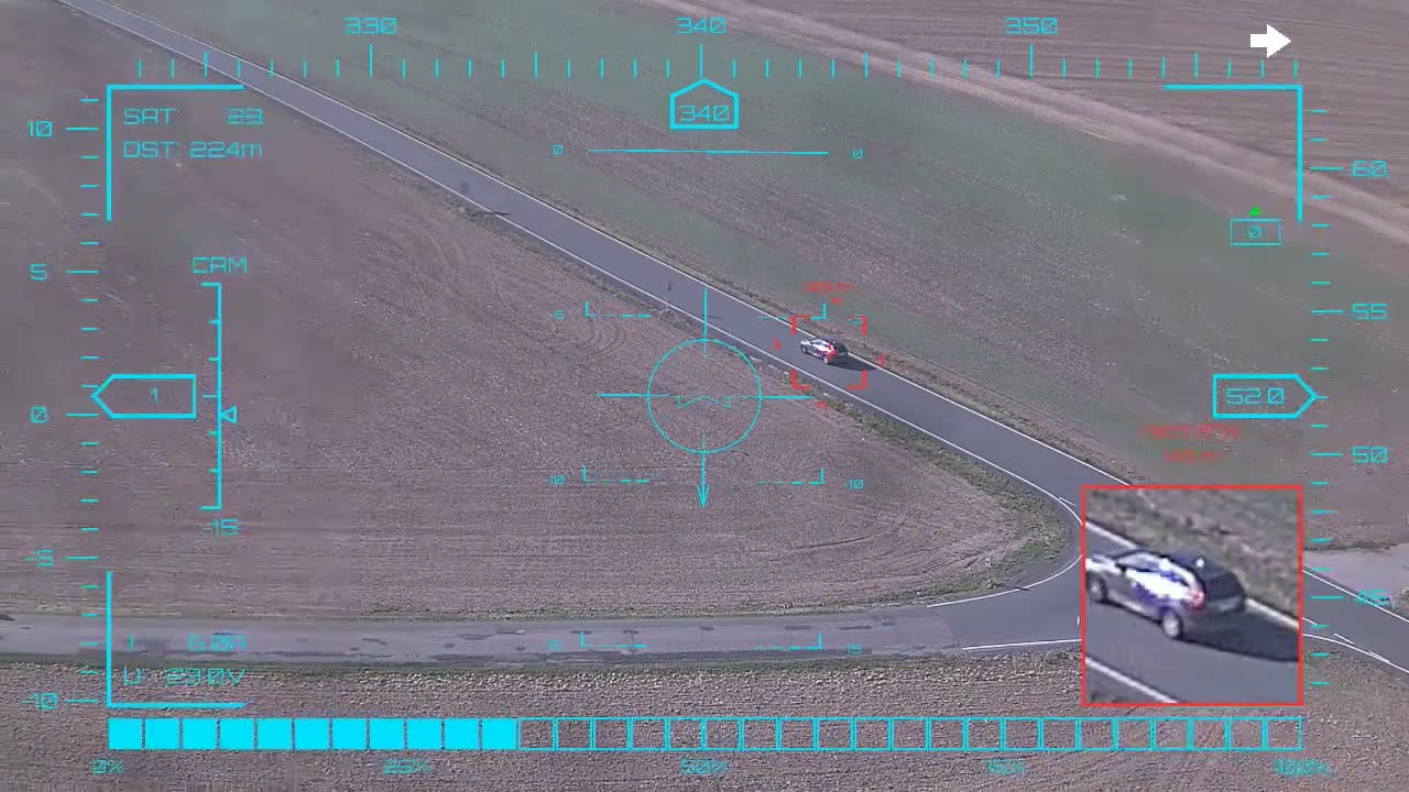 Traffic past the depot — onboard AI target lock and real-time tracking from a UAV, FPV goggles DVR